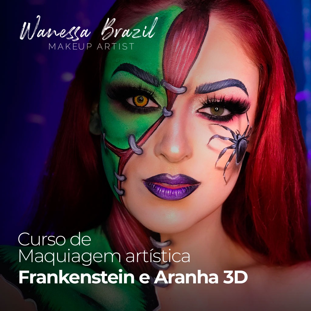 Curso Maquiagem Artística Frankenstein e Aranha 3D - Wanessa Brazil